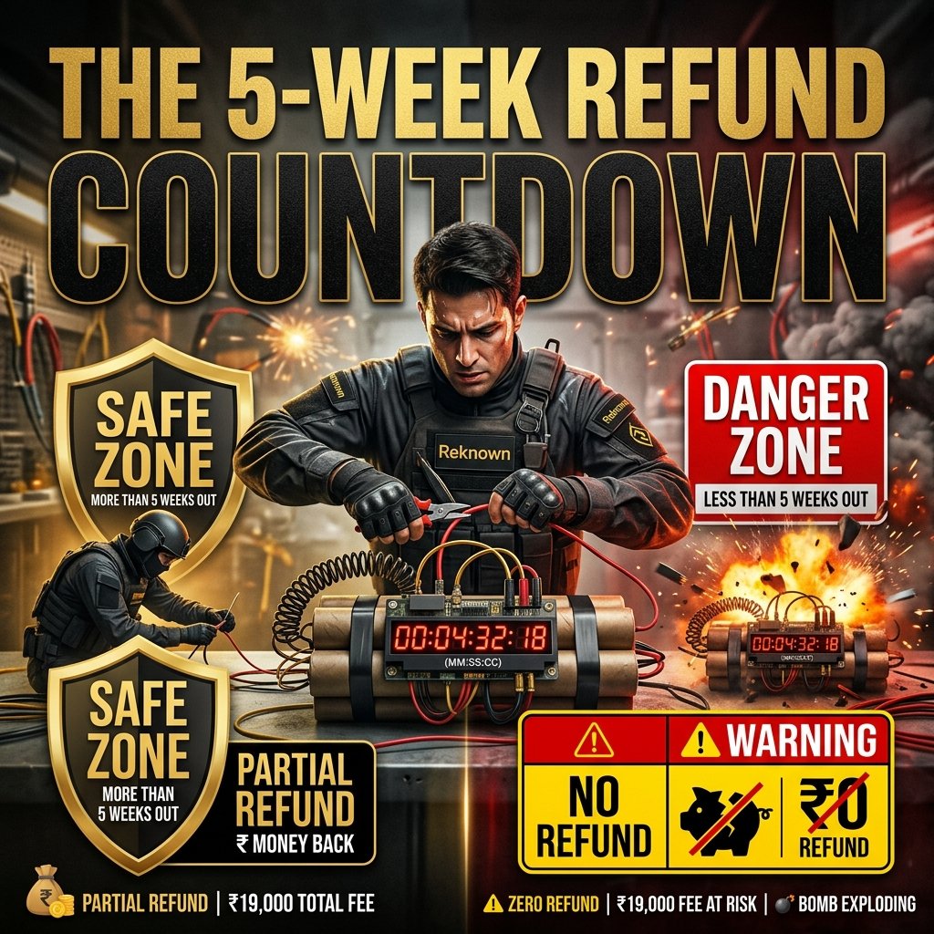 IELTS 5-Week Refund Policy Countdown Bomb Infographic