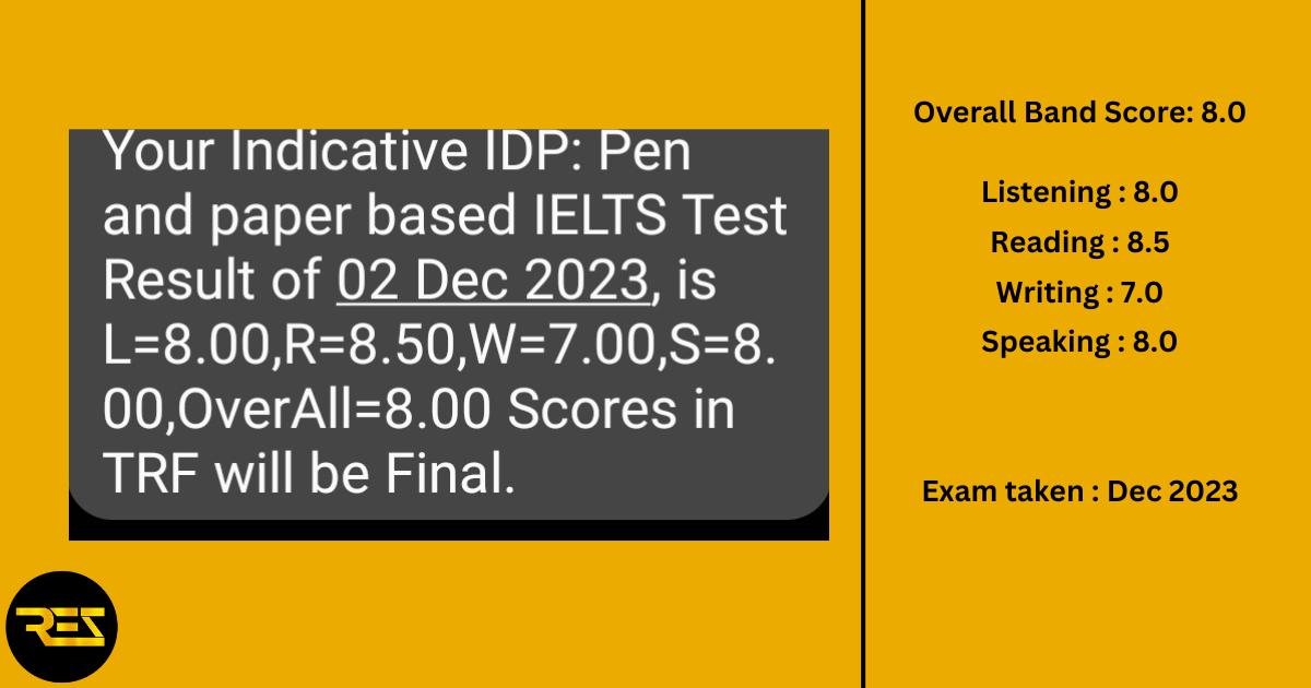 IELTS exam result 4